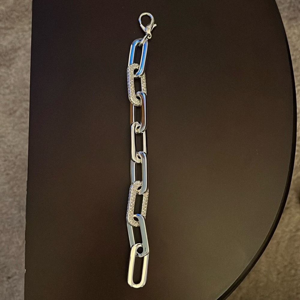 Swarovski rhodium crystal bracelet- lobster claw